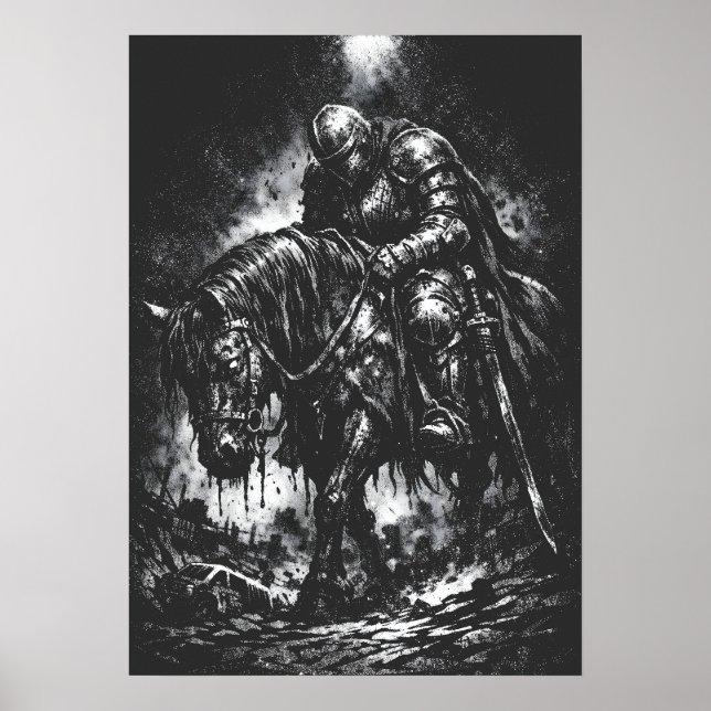 Poster O Cavaleiro Caído por BurnsInHell (Frente)
