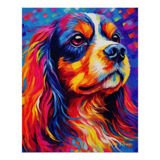 Pôster O Cavalier King Charles Spaniel Dog 005 - Zetton
