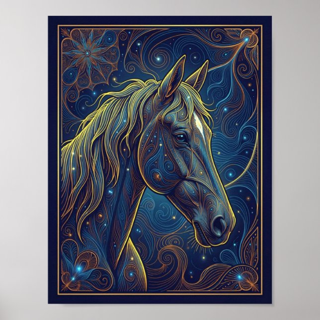 Poster O Cavalo Azul Sonha (Frente)
