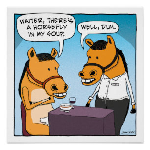 Pôster O cavalo engraçado queixa-se sobre o tabanídeo n