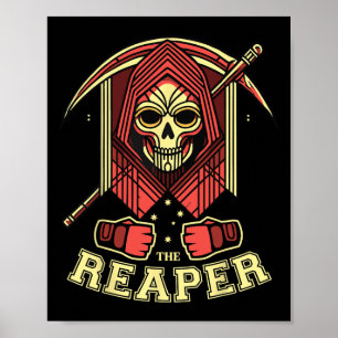 Poster O Ceifador Lutador de Mma Bjj Kickboxing Boxe Cage