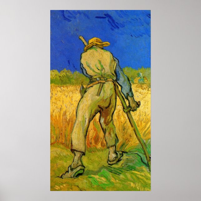 Pôster O Ceifeiro (após Millet) por Vincent van Gogh (Frente)