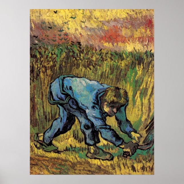 Poster O Ceifeiro com Foice por Vincent van Gogh (Frente)