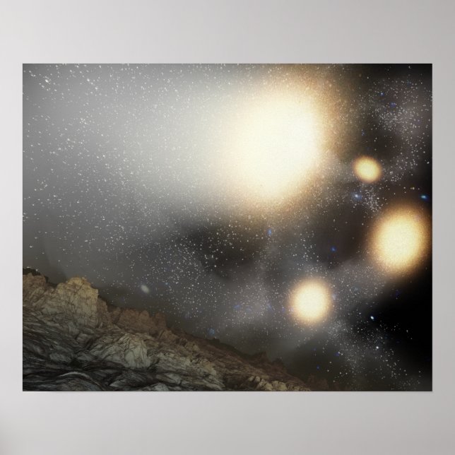 Pôster O céu noturno foi visto de um hipotético avião (Frente)