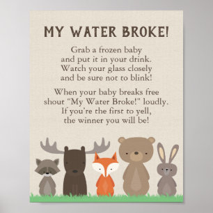 Poster O chá de fraldas da floresta minha água quebrou