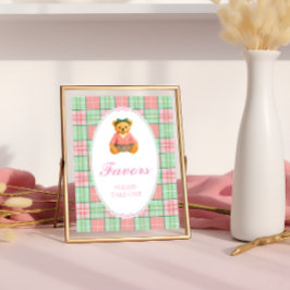 Poster O Chá de fraldas do Urso de Teddy Preppy Girl favo