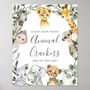 Poster O Chá de fraldas Safari Adivinha Quantos Santuário