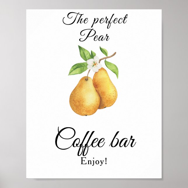 Poster O chá de noiva perfeito para pera Café bar (Frente)