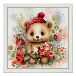 Pôster O Chapéu do Urso de Natal, Faux Mat, pronto para s