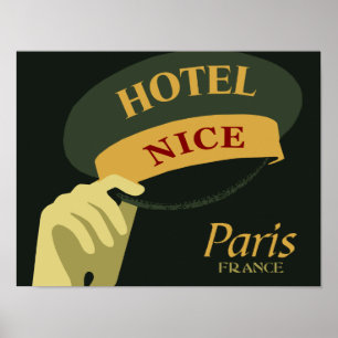 Pôster O chapéu para um Hotel Nice Paris França, estilo r