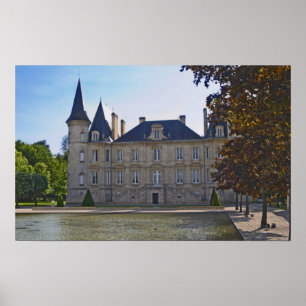 Pôster O Chateau Pichon Longueville Baron e lago