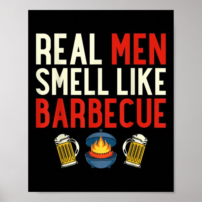 Poster O Chef De Churrasco Engraçado Cheira A Cabeça De B (Frente)