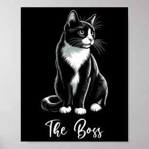 Poster O Chefe Tuxedo Gato do Lover Kitten Tuxedo Proprie
