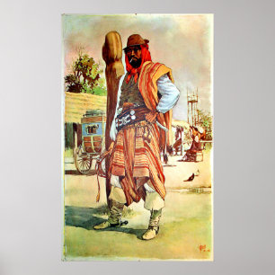 Poster O Chile, gaúchos, homem no traje tradicional