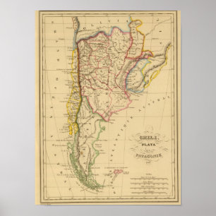 Poster O Chile, Plata, e Patagonia