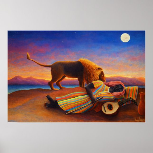 Poster O Cigano Adormecido de Henri Rousseau (Frente)