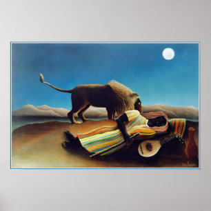 Poster "O cigano de sono" por Henri Rousseau