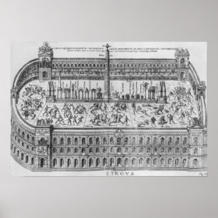 Pôster O circo Maximus em Roma, c.1600