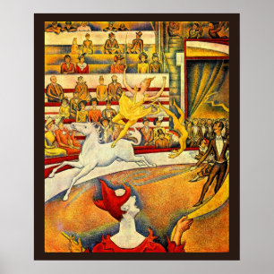 Pôster O circo por Georges Seurat, Pointillism do vintage