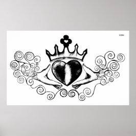 Poster O Claddagh (Preto)