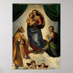 Pôster O clássico "Sistine Madonna" (cerca de 1513) de R