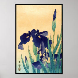 Pôster O clássico ukiyo-e violet irises do japão japonês