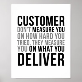 Poster O cliente não o mede sobre como o Duro tentou