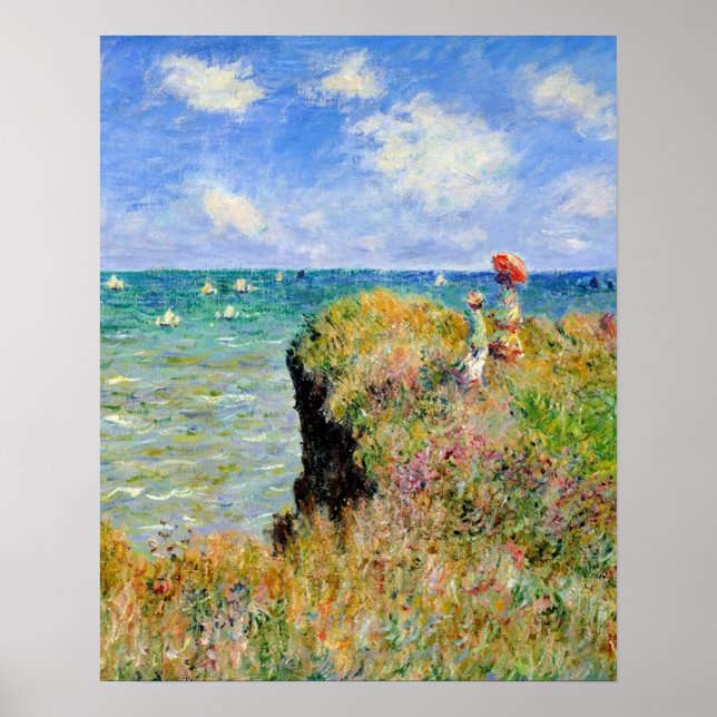 Poster O Cliff Caminha Em Pourville Claude Monet (Frente)