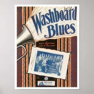 Poster O Cobrir do washboard Blues Vintage