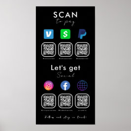 Poster O código de várias QR se conecta com a verificação