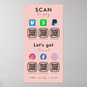 Poster O Código Multi QR Conecta-Se Com A Verificação Par