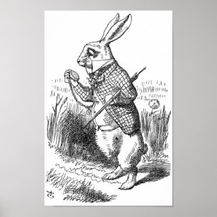Poster O coelho branco com relógio
