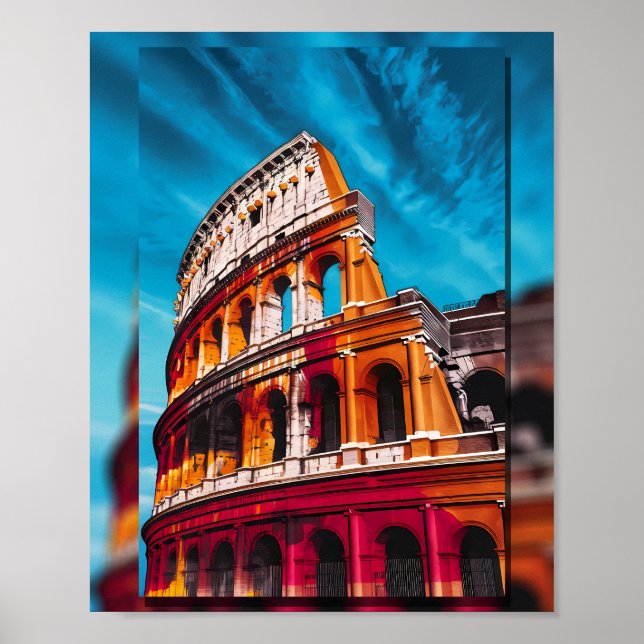 Poster O Coloseu: Um Tributo Vibrante ao Grandeur Romano (Frente)