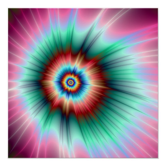 Pôster O Cometa Tie Dye do Zazzle Perfect Poster (Frente)