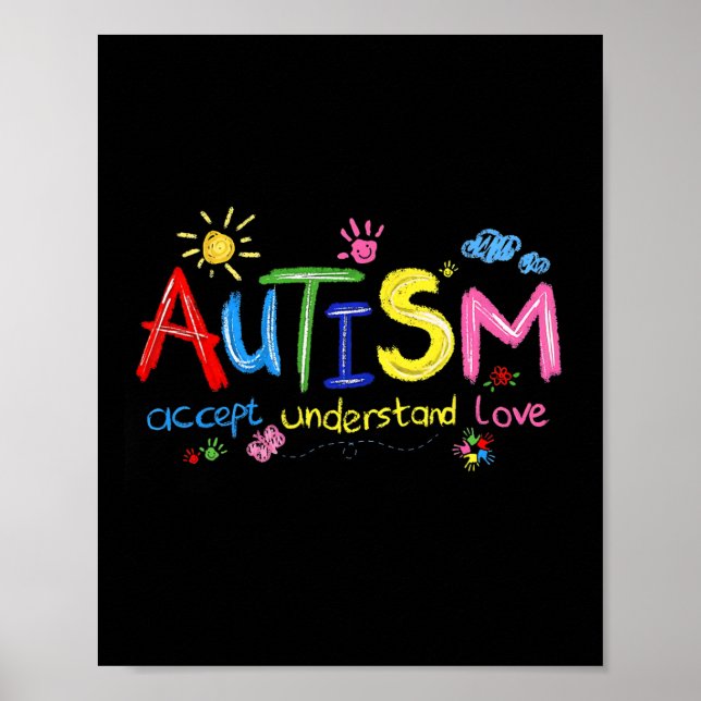 Poster O conceito de conscientização do Autismo de Brusha (Frente)