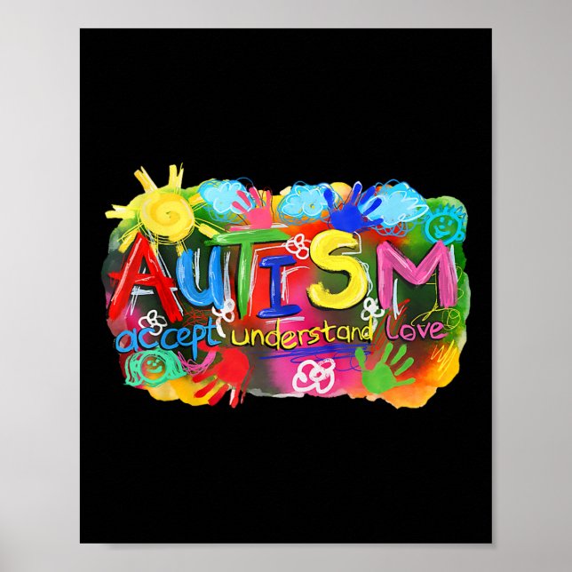 Poster O conceito de conscientização do Autismo de Brusha (Frente)
