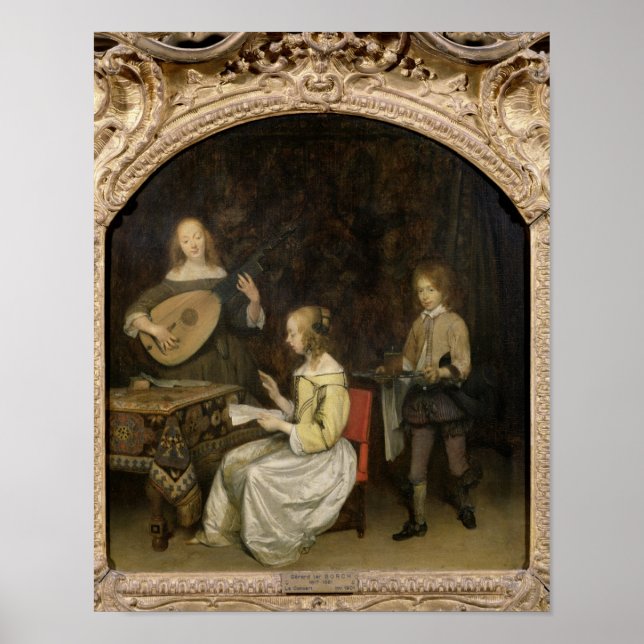 Pôster O concerto: Cantor e Jogador de Teorbo (Frente)