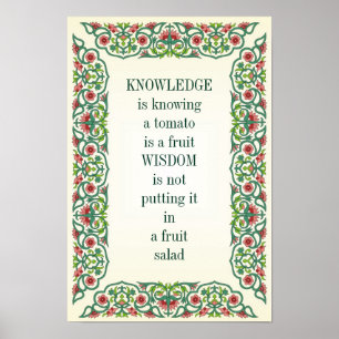 Poster O CONHECIMENTO está sabendo que um tomate é uma
