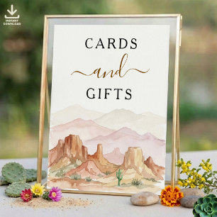 Poster O Conjunto de Casamento Watercolor Desert Range -