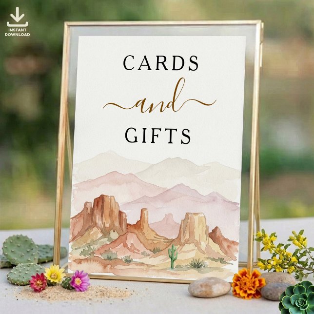 Poster O Conjunto de Casamento Watercolor Desert Range -  (Criador carregado)