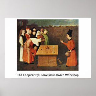 Pôster O Conjurer pela oficina de Hieronymus Bosch