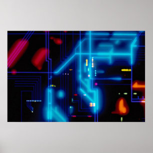 Poster O conselho de circuito gráfico de incandescência