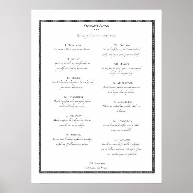 Pôster O conselho de Franklin (Frente)