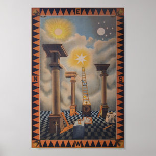 Pôster O conselho maçónico do traçado - aprendiz inscr