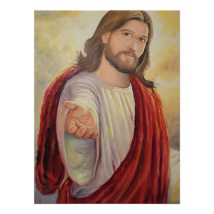 Pôster O Convite Divino: Jesus Estendendo a Mão
