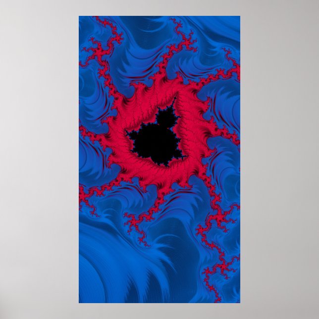 Poster O Coração De Mandelbrot Fractal Abstrato Art (Frente)