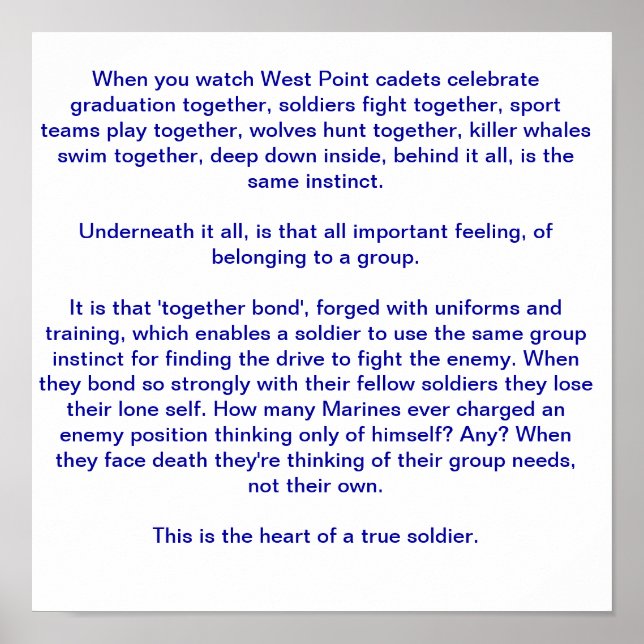 Pôster O coração de um verdadeiro soldado (Frente)