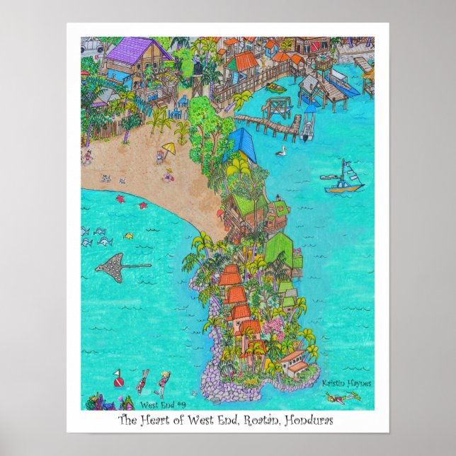 Poster O coração do extremo ocidental nº 9, Roatan, Hondu (Frente)