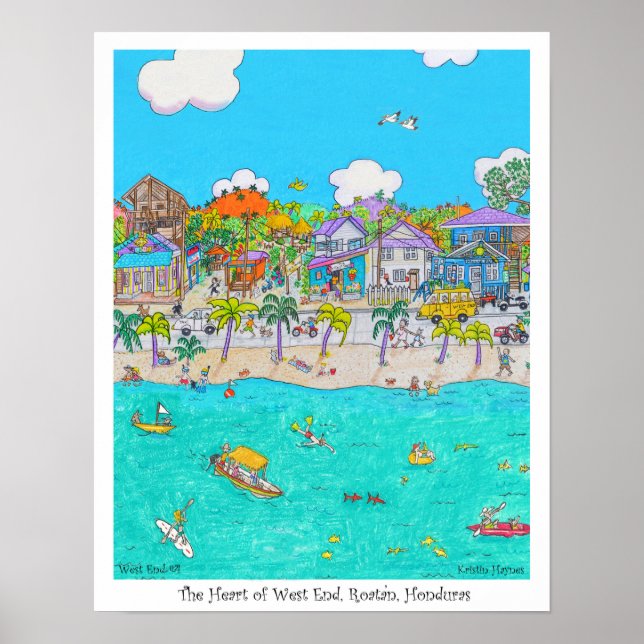 Pôster O coração do extremo oeste nº 4, Roatan, Honduras (Frente)