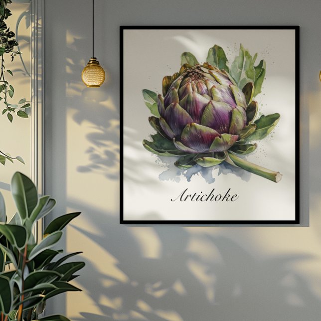 Poster O Coração do Jardim: Artichoke em Aquarela (Criador carregado)